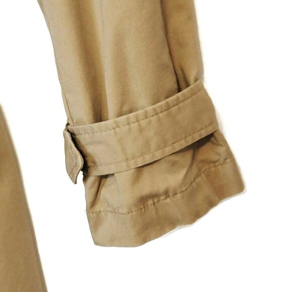 Pull & Bear Double Breasted Belt Tie Waist Mid Length Tan Trench Coat Size S - Picture 5 of 16